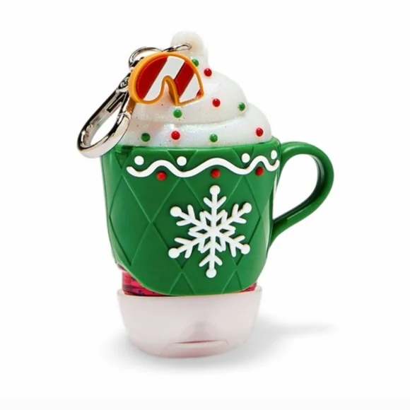 Bath & Body Works💚 Green Holiday Mug Pocket Bac Holder with Snowflake❄️/ BBW - Picture 1 of 2